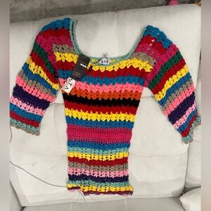 Colorful Striped Crochet dress